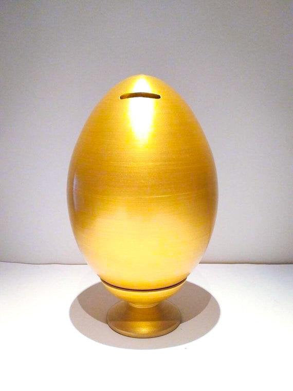 Large Egg Shaped Money Pot, Big Pottery Egg Piggy Bank