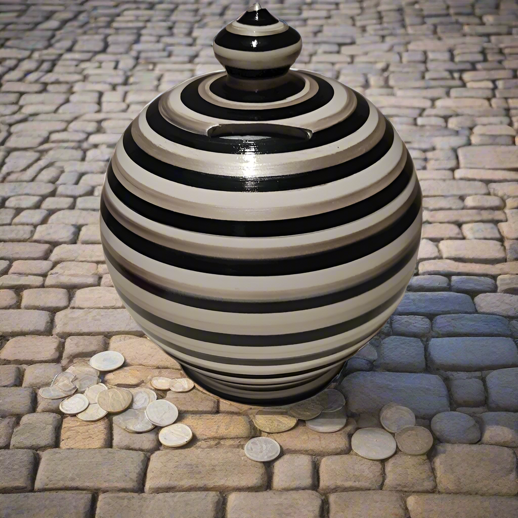 Piggy banks for adult, piggy bank, large piggy banks, pottery coin jar, ceramic money tin, unopenable piggy bank, piggy bank with no opening