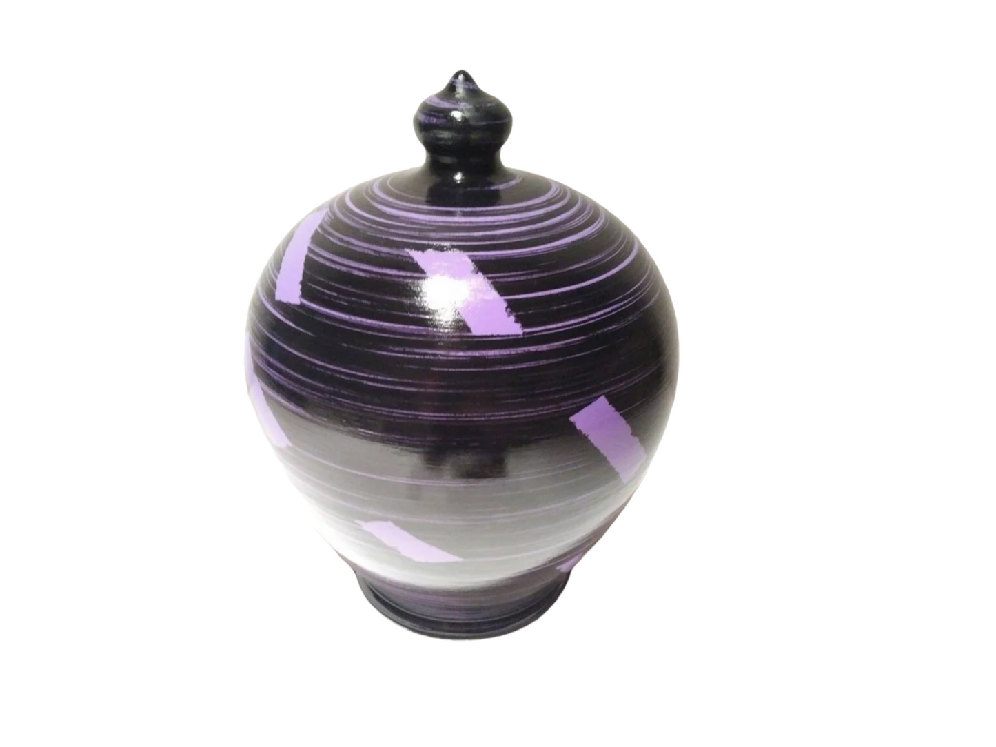 Piggy bank, coin bank, Purple and Black Piggy Bank, pottery piggy bank