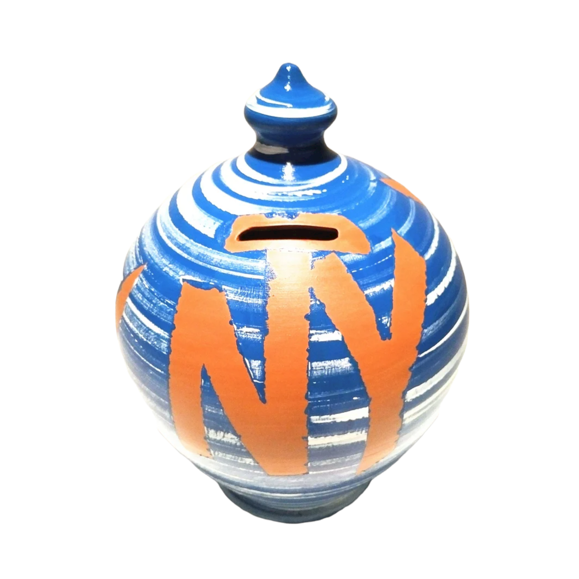 Travel Fund, Piggy bank, Adult Penny Bank, Money Bank Adult.  Size: 30 cm = 11,811 Inches. Made to order.  Colors: White, Cobalt Blue and terracotta.  With hole and stopper plug, or without hole.