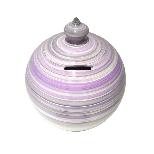 Colors: White, Grey, Purple. 💰Size: 15 cm = 5.90 inches in height. Circumference: 40 cm = 15.74 inches. With hole and stopper plug, or without hole. This item is entirely handmade and hand-painted with acrylic colors, and is signed by me at the bottom.