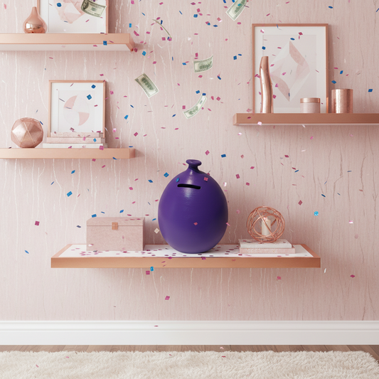 Purple Balloon Piggy Bank
