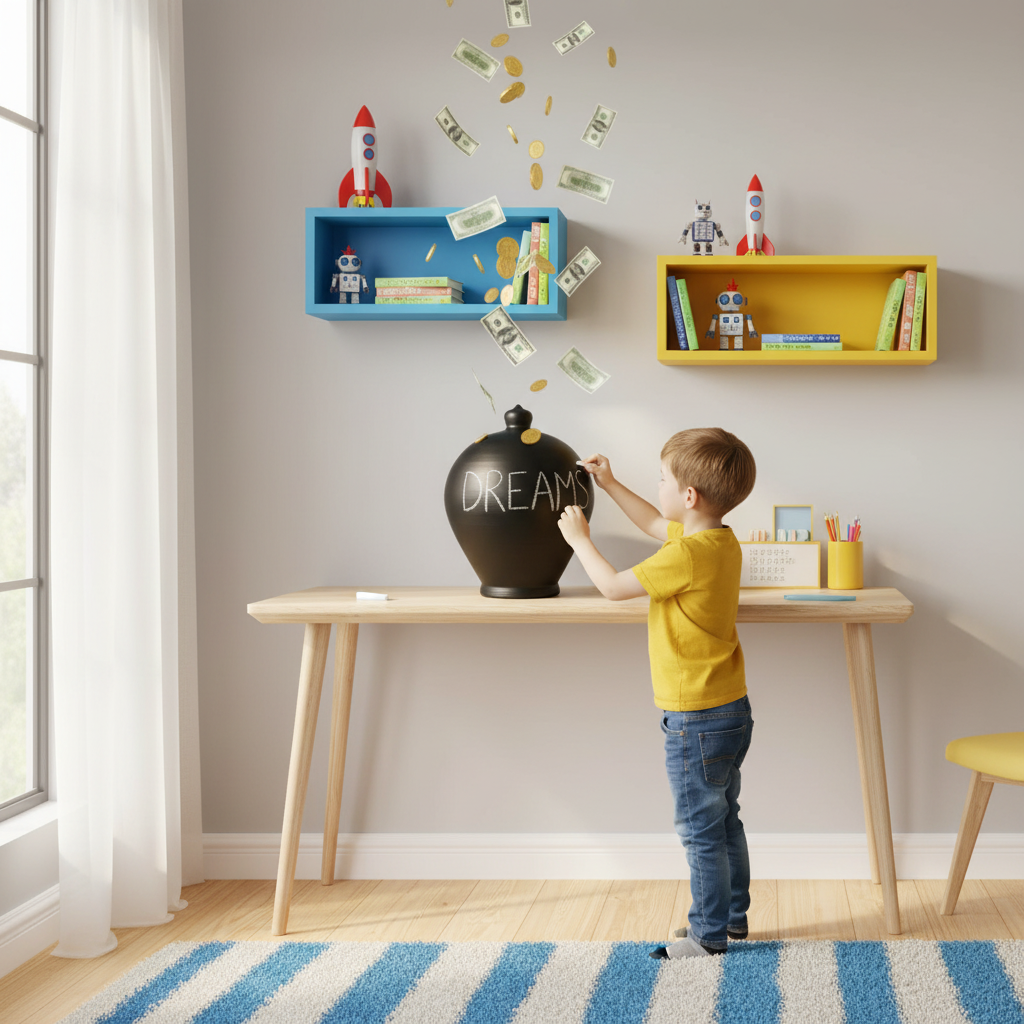 Chalkboard Piggy bank for boys and girls, 16" in height