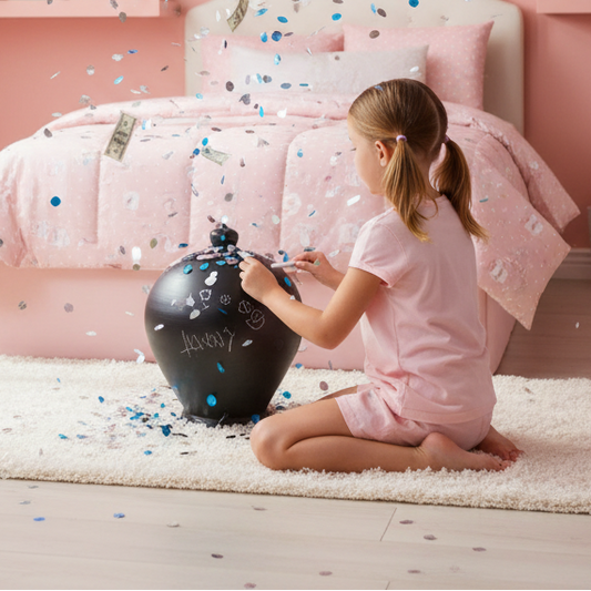 Chalkboard Piggy bank for boys and girls, 16" in height