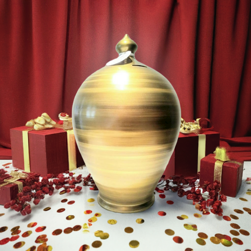 Tiny Money Pot, Mini Piggy Bank, Gold and Bronze Piggy Bank