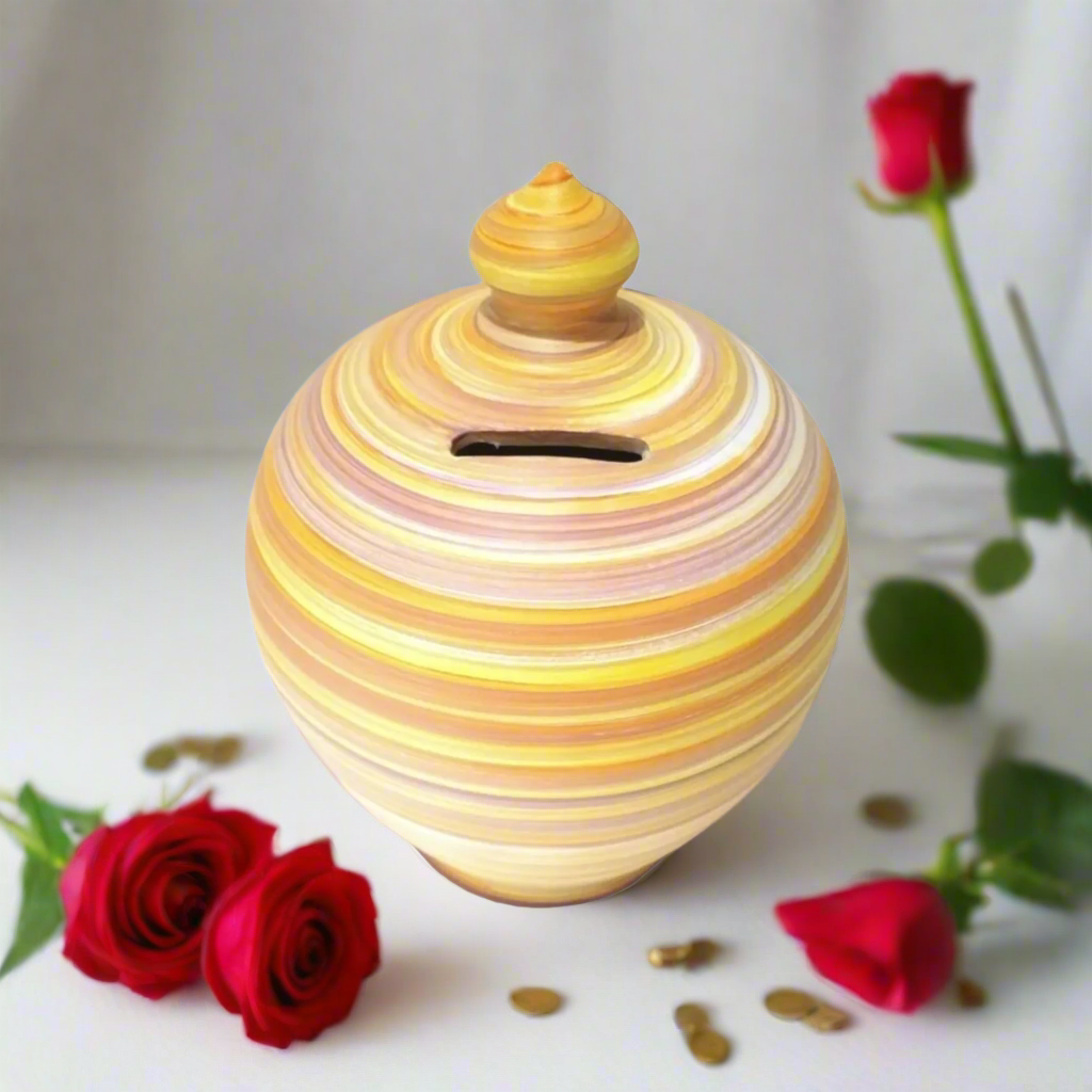 Piggy Bank, Money Pot, Coin box, Pottery piggy bank for Women