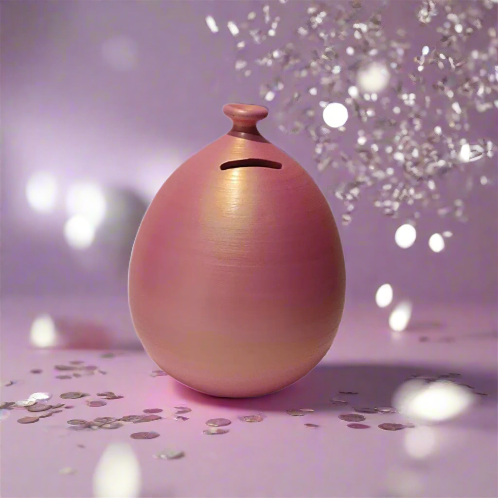 Balloon Piggy Bank, Metal Pink Balloon, Personalized Colors