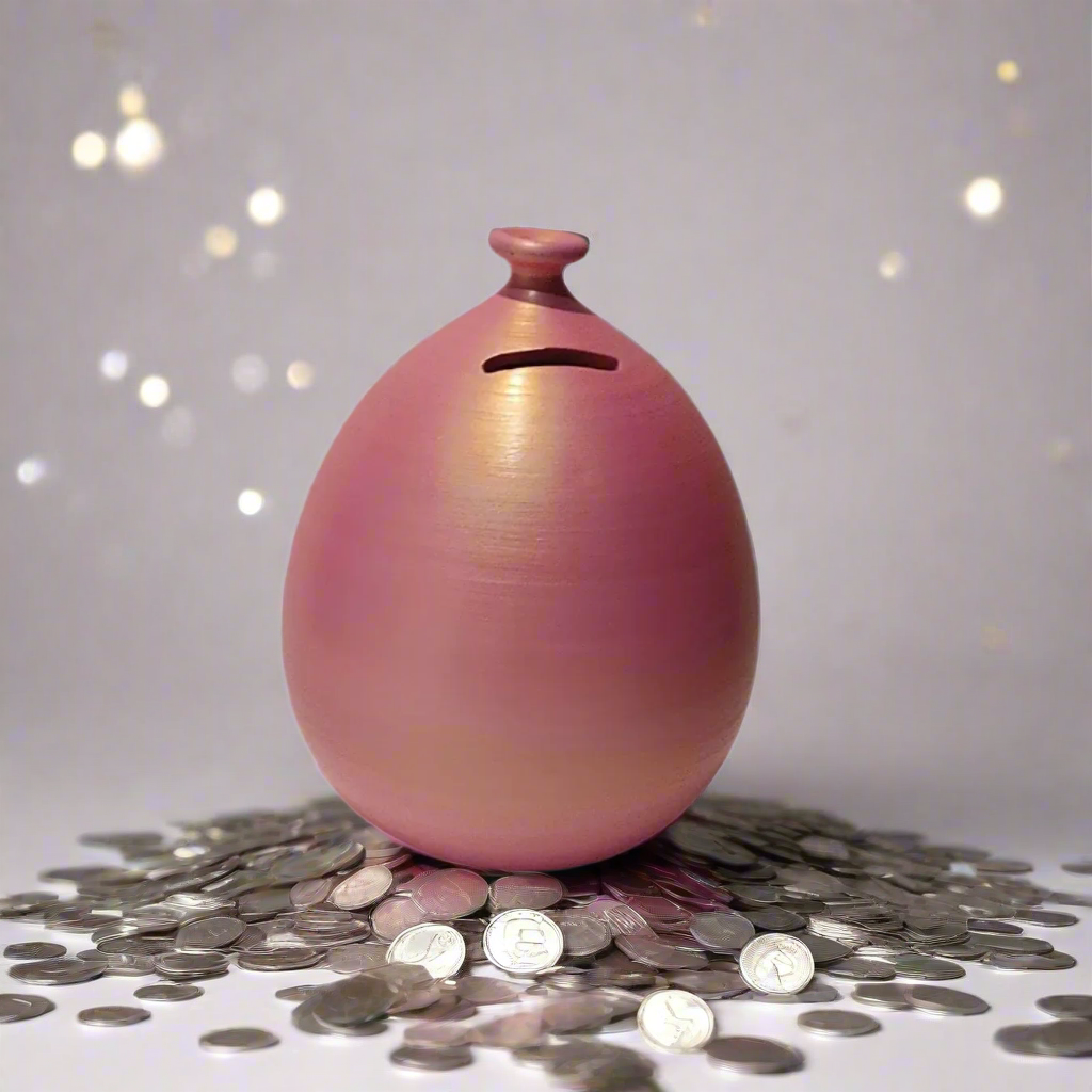 Balloon Piggy Bank, Metal Pink Balloon, Personalized Colors