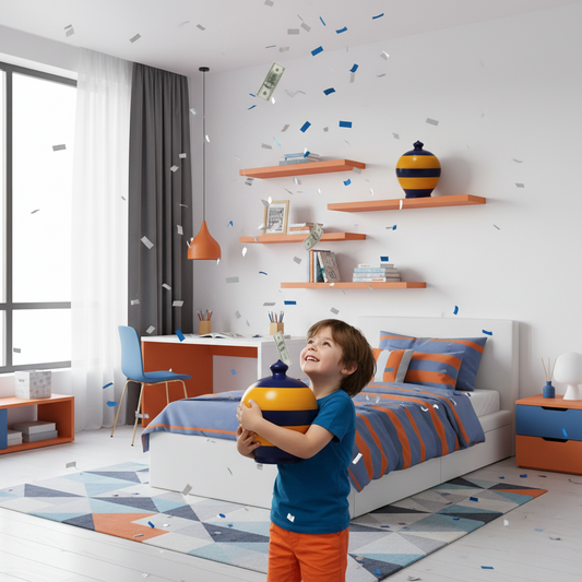 Pottery Piggy Bank, Children Piggy Bank, Kids Pottery Gifts