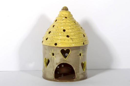 Candle holder | Pottery Candle holder | House shaped, Night light, Ceramic candle holder, pottery gifts