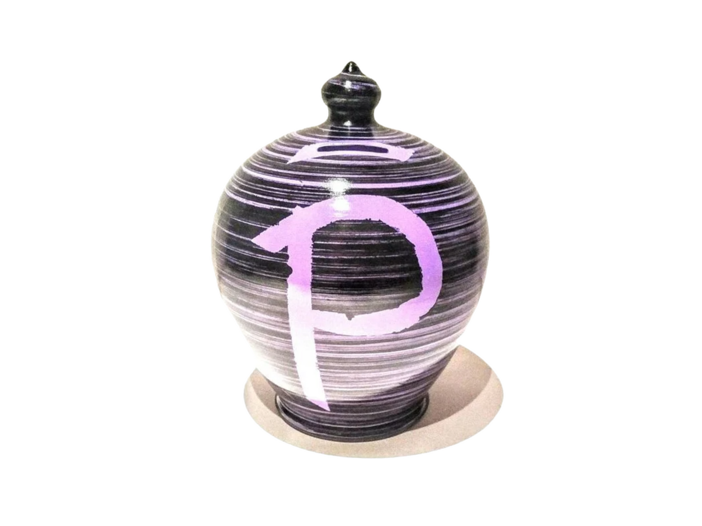 Piggy bank, coin bank, Purple and Black Piggy Bank, pottery piggy bank