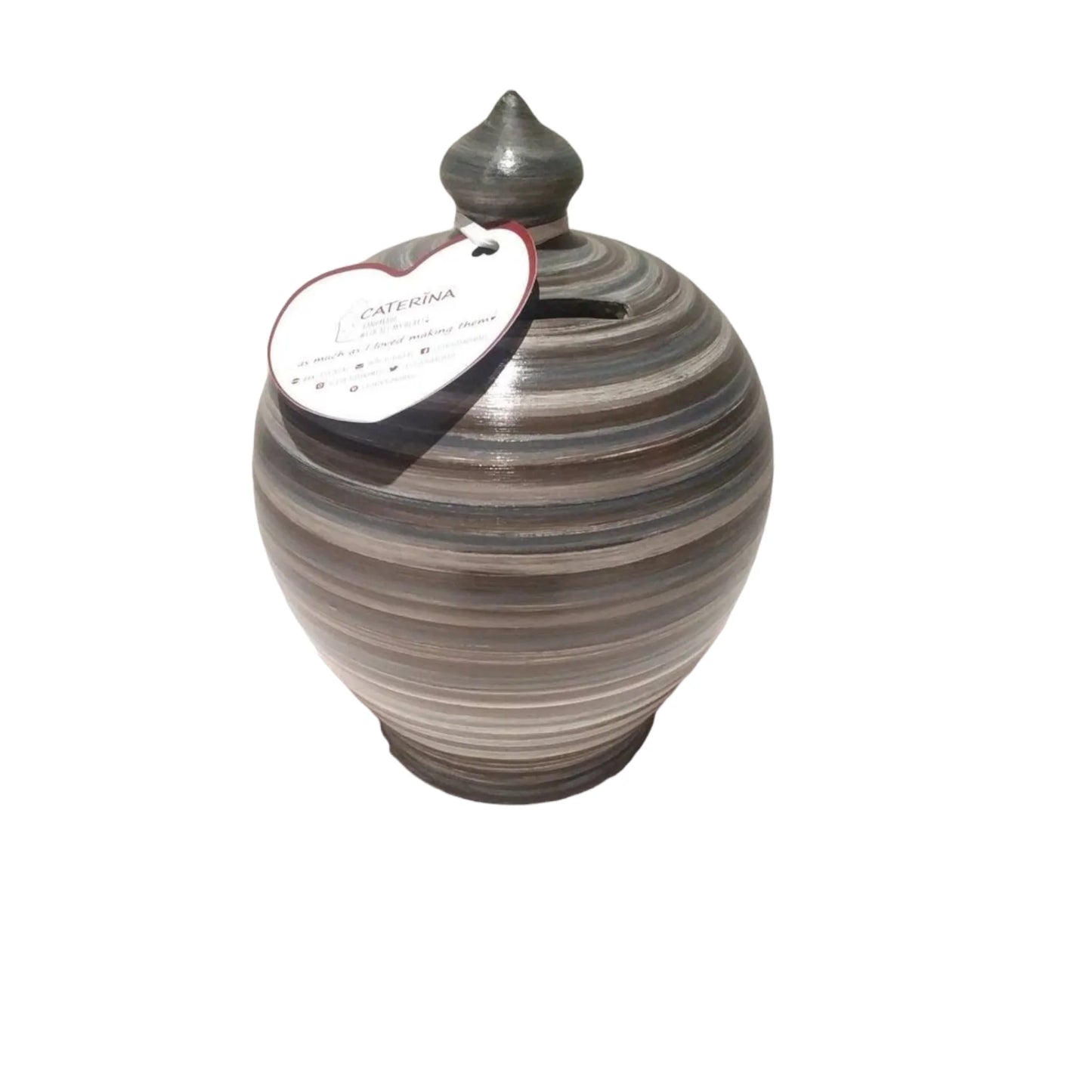 Handmade piggy bank, ceramic money pot, unopenable piggy bank ...