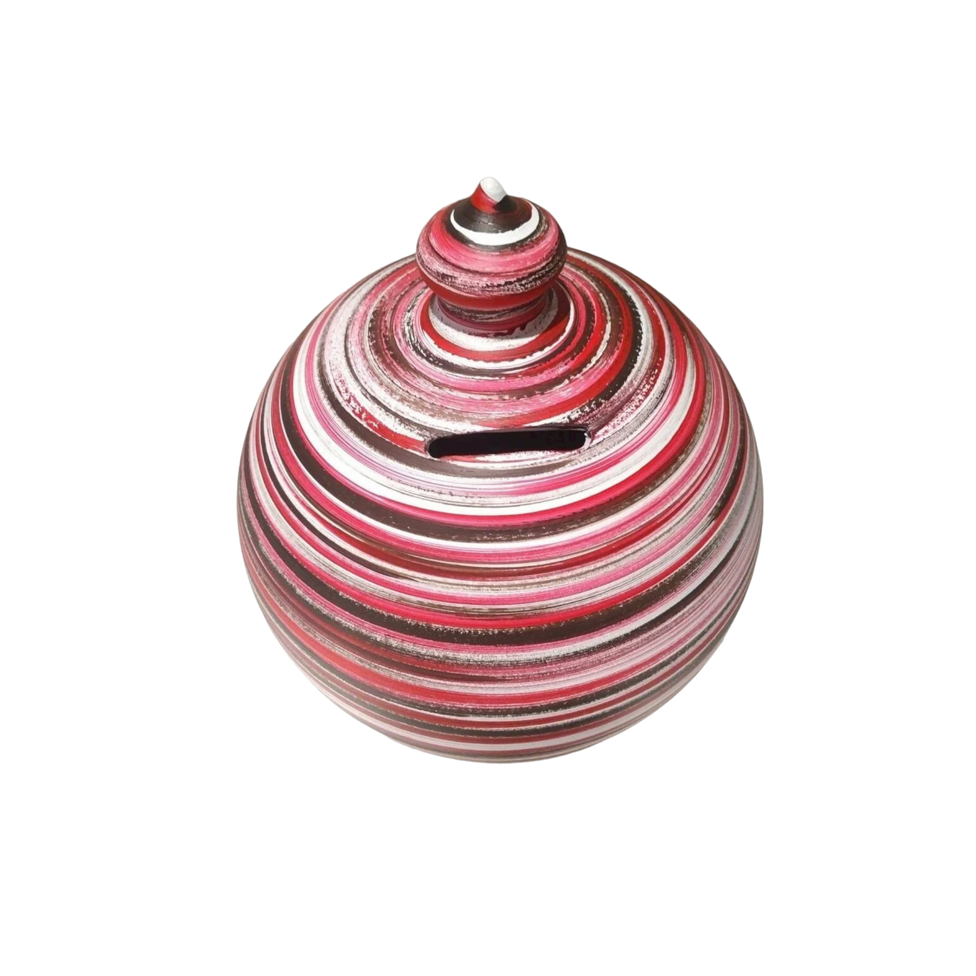 Curvy, gorgeous, precious and one of the most classy and thoughtful gifts for a man or a woman! Handmade and hand painted in my studio in Rome, Italy.  💰Size: 15 cm = 5.90 inches in height. Circumference: 40 cm = 15.74 inches.  Colors: Red, white, brown, as in picture.  With hole and stopper plug, or without hole.