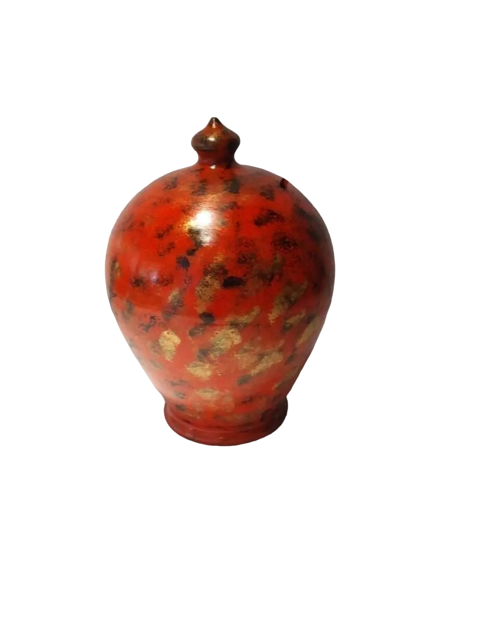 Curvy, gorgeous, precious and one of the most classy and thoughtful gifts for a man or a woman! Handmade and hand painted in my studio in Rome, Italy.  Made to order. Piggy bank size: 20 cm = 7.874 Inches. Circumference: 52 cm = 20 inch.  Color: Orange+Red, Gold, Black. With hole and stopper plug, or without hole.