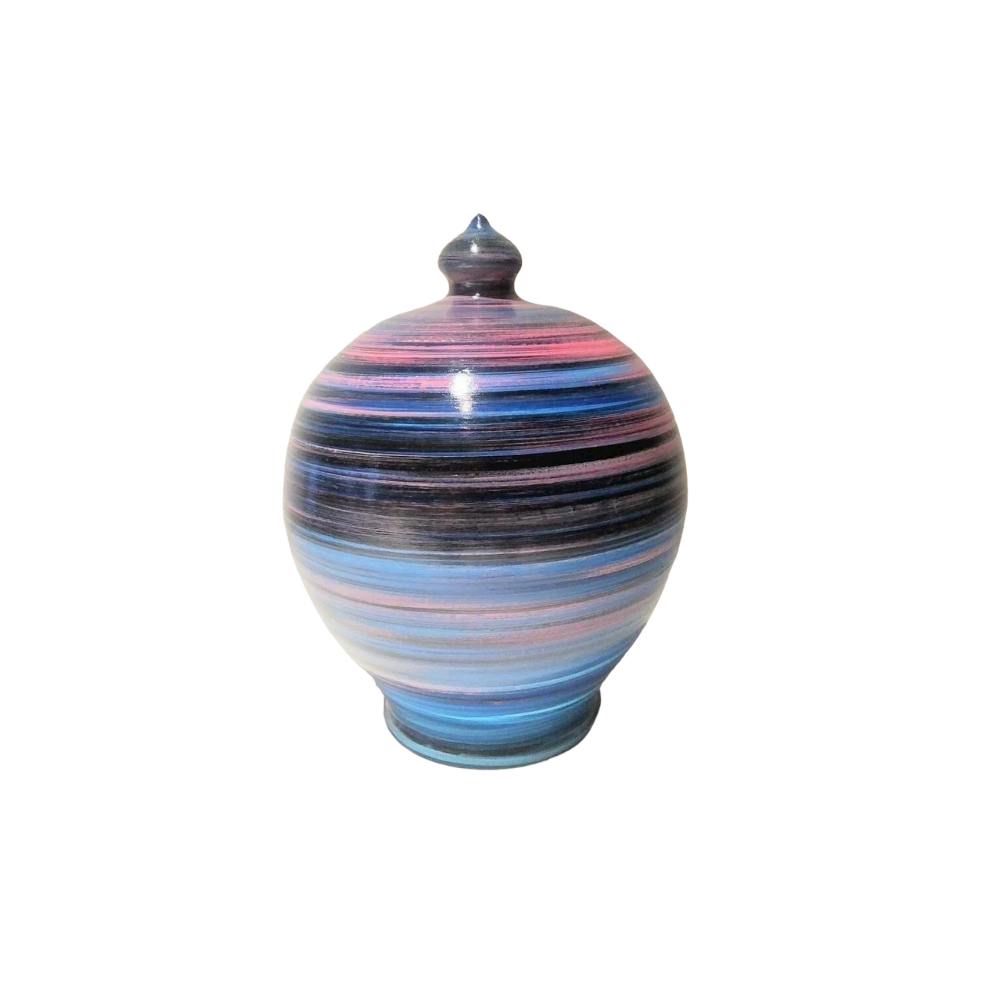 Colors: Pink, shades of blue and white. 💰Size: 15 cm = 5.90 inches in height. Circumference: 40 cm = 15.74 inches. With hole and stopper plug, or without hole.