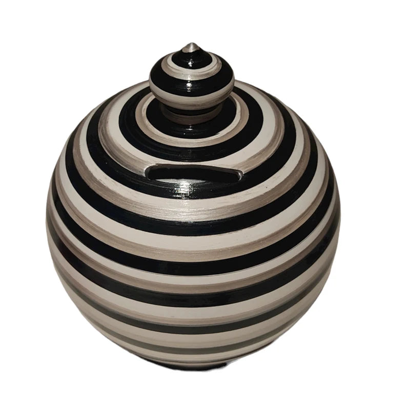 Colors: Silver, White and Black, as in picture. 💰Size: 15 cm = 5.90 inches in height. Circumference: 40 cm = 15.74 inches. With hole and stopper plug, or without hole.