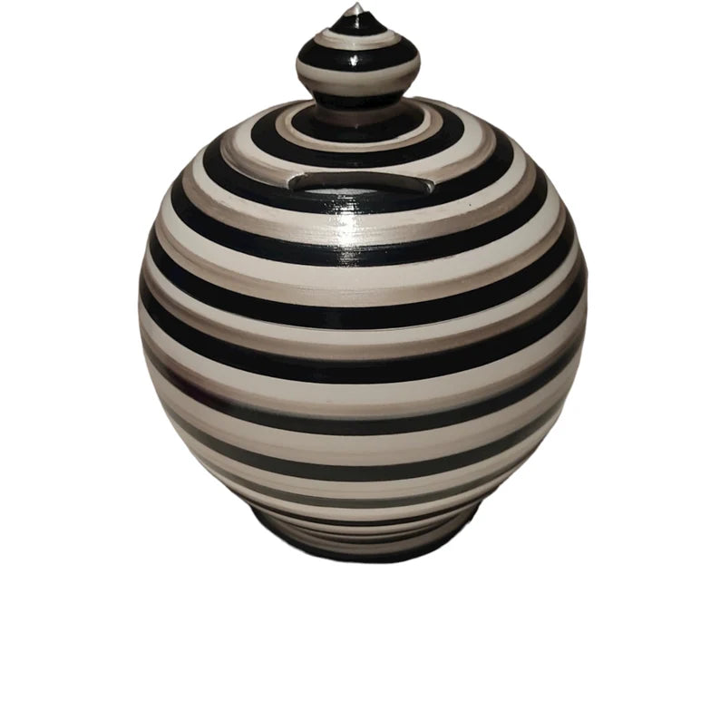 Colors: Silver, White and Black, as in picture. 💰Size: 15 cm = 5.90 inches in height. Circumference: 40 cm = 15.74 inches. With hole and stopper plug, or without hole.