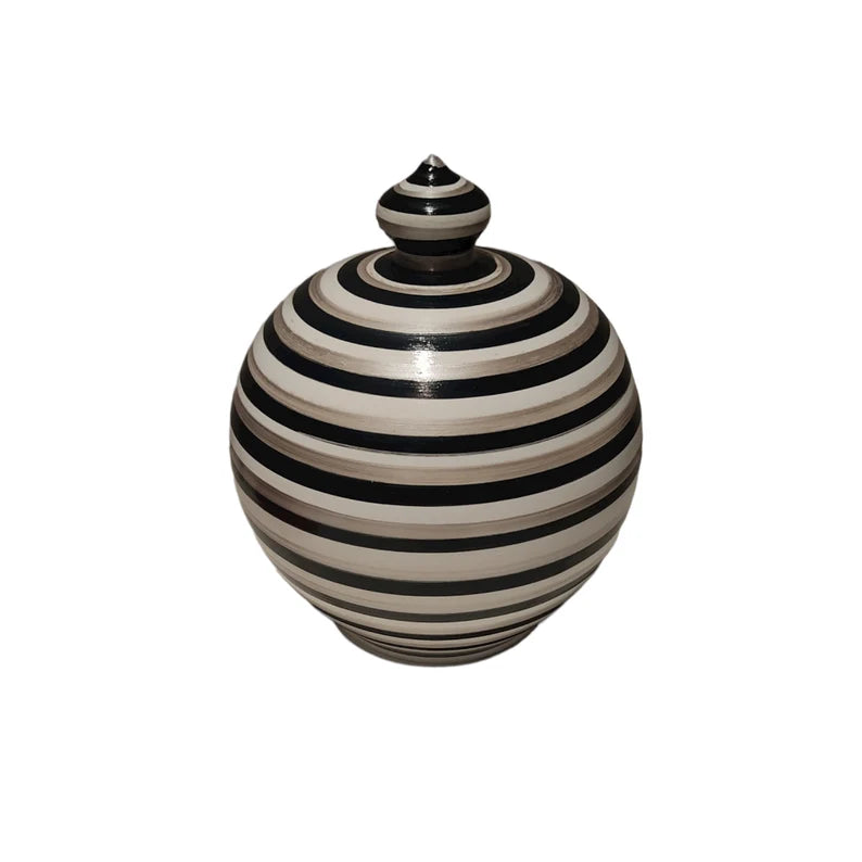 Colors: Silver, White and Black, as in picture. 💰Size: 15 cm = 5.90 inches in height. Circumference: 40 cm = 15.74 inches. With hole and stopper plug, or without hole.