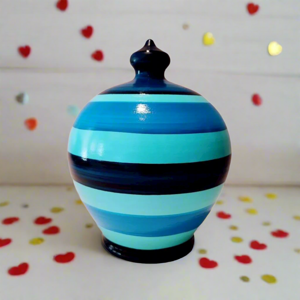 Colors: sky blue, cobalt blue, navy blue. 💰Size: 15 cm = 5.90 inches in height. Circumference: 40 cm = 15.74 inches. With hole and stopper plug, or without hole.